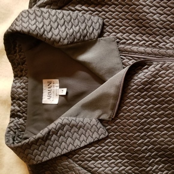 Armani Collezioni Gray Full Zip Quilted Jacket Size 14 - Picture 6 of 7